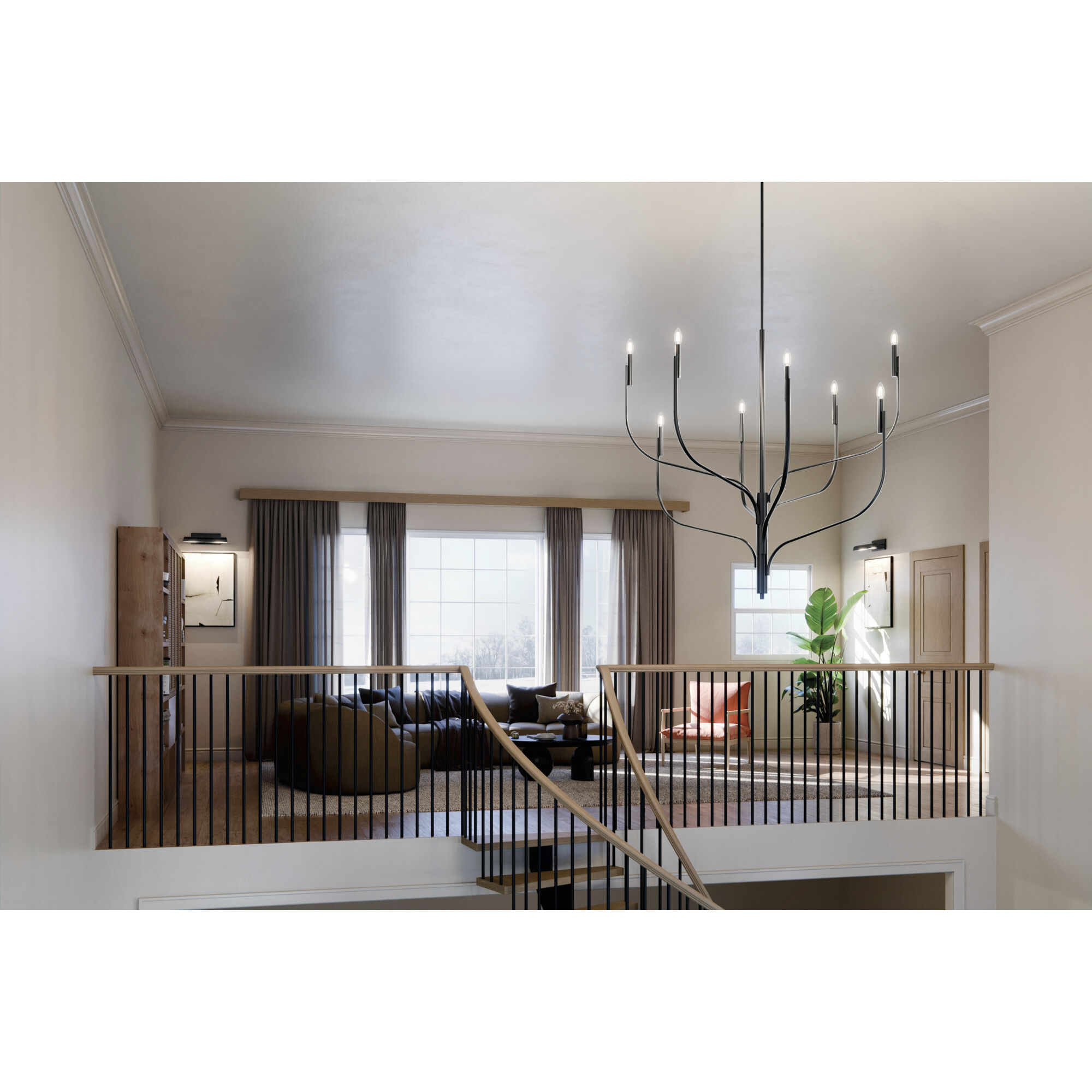 Livadia 8 Light Black Chandelier Ceiling Light, 1 Tier Large